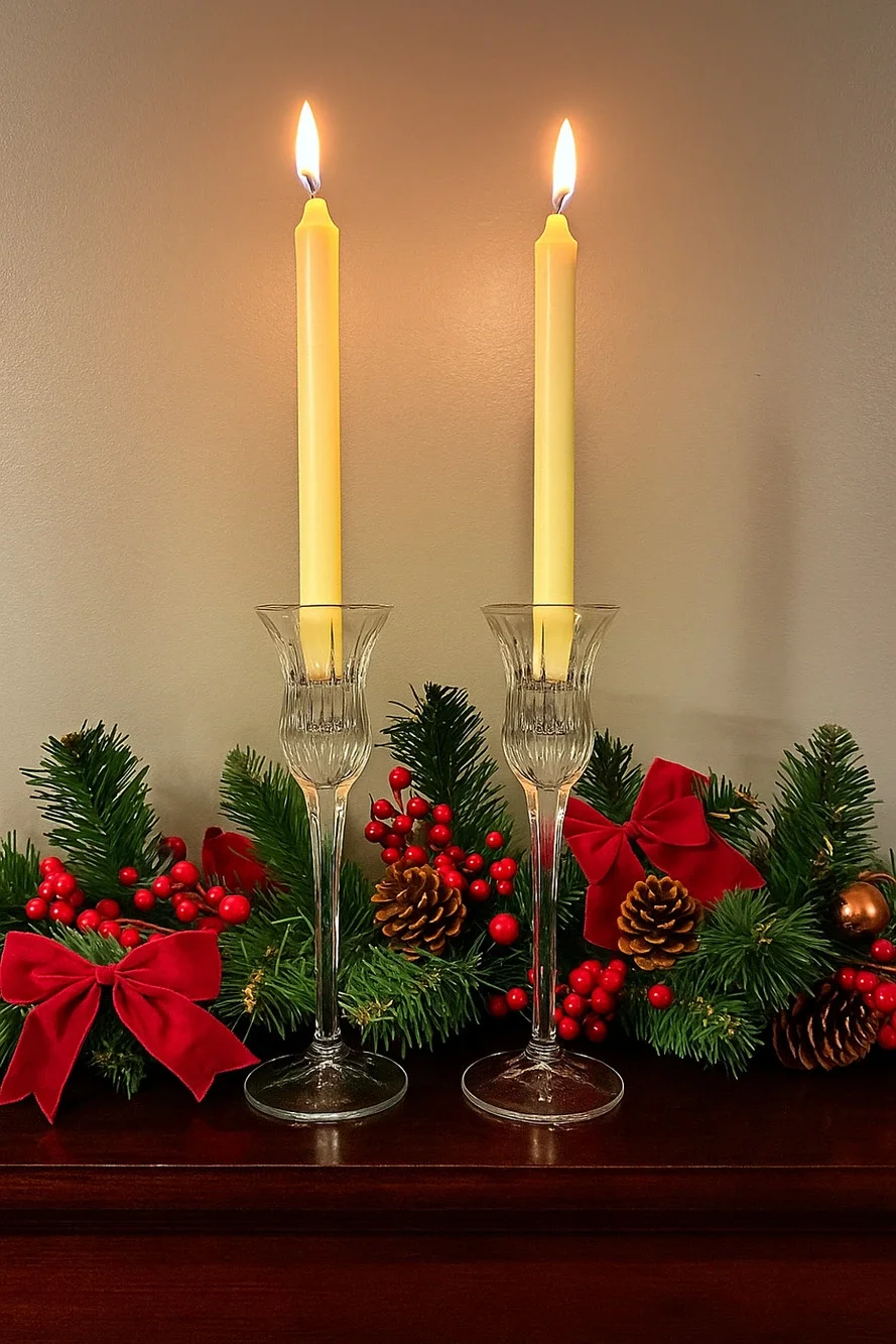 Mikasa Icicles Crystal Candle Holders 7.75